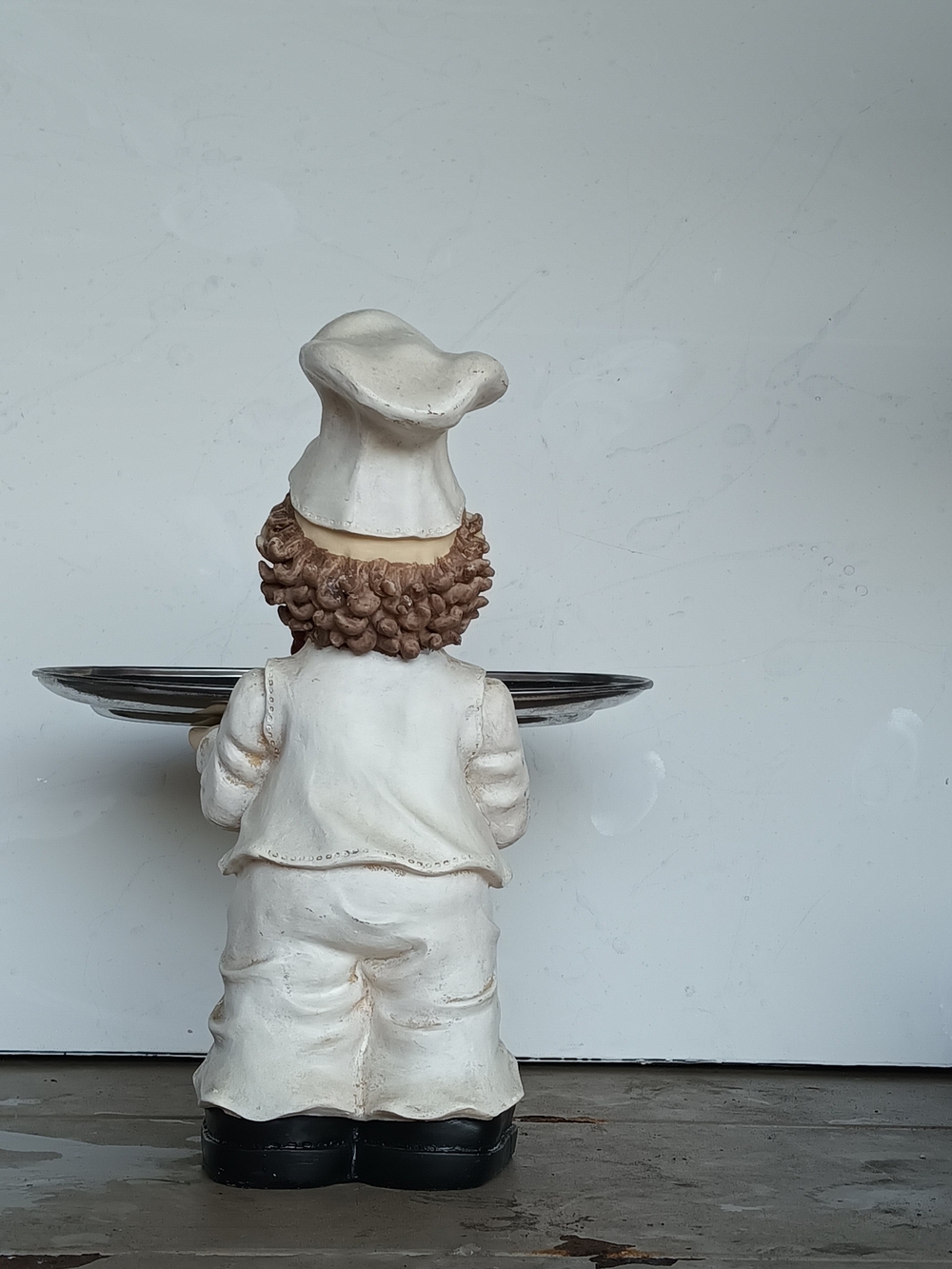 Vtg Italian Fat Chef Resin Figurine StatueW/Platter Kitchen Restaurant Decor - Picture 3 of 8
